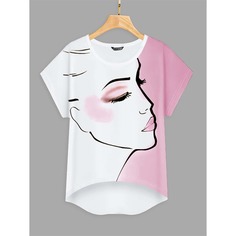 Асимметричная футболка с графическим принтом Shein