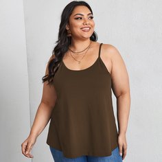 Одноцветный Повседневный Размера плюс жилет Shein
