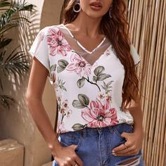 Прозрачный Цветочный Повседневный Блузы Shein