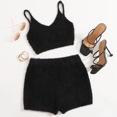 Вязаная майка и шорты Shein