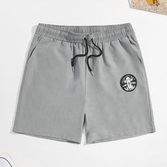Карман Мультяшный принт Повседневный Мужские шорты Shein