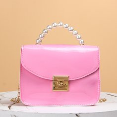 Сумка-сэтчел из лакированной кожи с искусственным жемчугом Shein