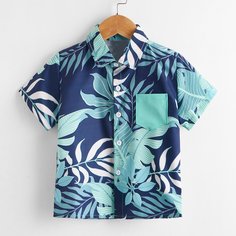 Карман Тропический Бохо Рубашки для мальчиков Shein