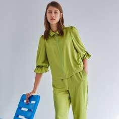 Атласная блузка на молнии Shein