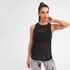 Спортивная майка с сетчатой вставкой Shein