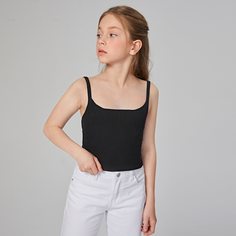 Трикотажный топ для девочек Shein