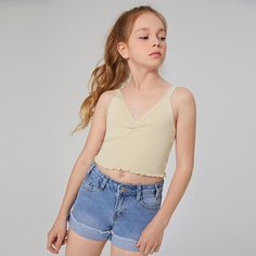 Вязанный топ с оригинальным отделкой для девочек Shein