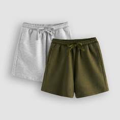 Однотонные шорты на кулиске для мальчиков 2шт Shein