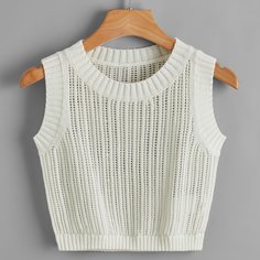 Вязаный короткий жилет Shein