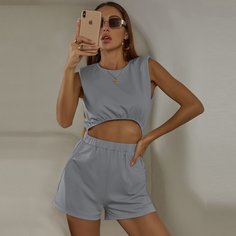 Комбинезон на кулиске с разрезом Shein