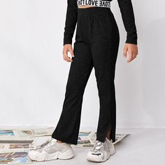 Вязаные брюки в рубчик для девочек Shein