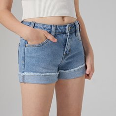 Джинсовые шорты с необработанным низом для девочек Shein