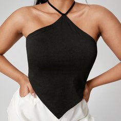 узел сзади Одноцветный Повседневный Размера плюс жилет Shein