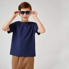 Однотонная футболка для мальчиков Shein