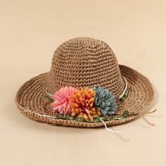 Соломенная шапка с цветком Shein