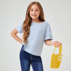 Футболка с оригинальными рукавами для девочек Shein