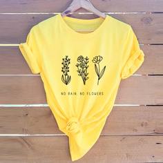 Растения Повседневный Футболки Shein