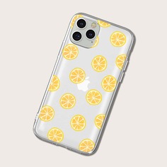 Прозрачный чехол для телефона с узором апельсина Shein