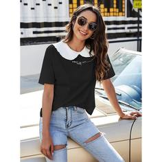 Топ с текстовым принтом Shein