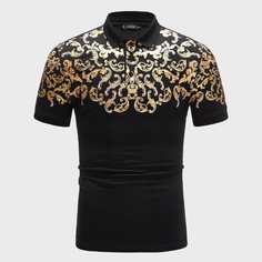 Мужская рубашка-поло с принтом барокко Shein