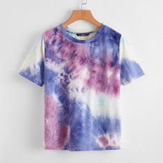 Разноцветная футболка с круглым вырезом Shein