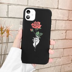 Чехол для iPhone с розовым принтом 1шт Shein