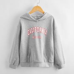 Толстовка с карманом для девочек Shein