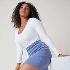 Однотонное боди размера плюс Shein