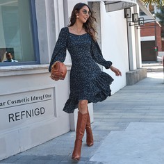 Асимметричный цветочный Повседневный Платья Shein