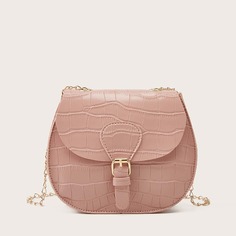 Сумка-седло с крокодиловым узором Shein
