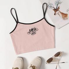 Короткий топ с ремешком в полоску Angel and Letters Shein
