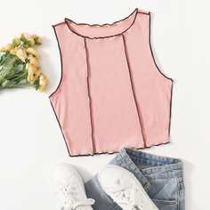 Прошитый по бокам жилет из салата с прострочкой Shein