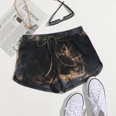 узел тай дай Повседневный Шорты размер плюс Shein