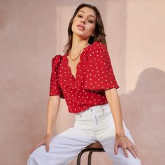 с фестонами Сердечко Элегантный Блузы Shein