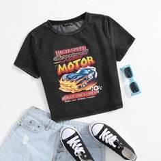 Топ с оригинальным принтом Shein