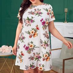 Платье размера плюс с цветочным принтом Shein