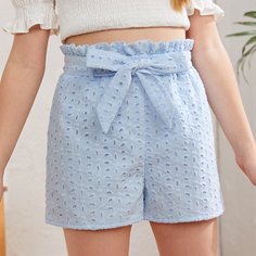 Пояс Одноцветный Бохо Шорты для девочек Shein