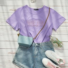 буква Повседневный Футболки Shein