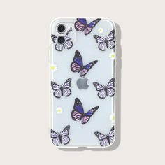 Чехол для iPhone с принтом бабочки Shein