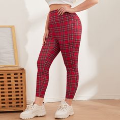 Леггинсы в клетку размера плюс Shein