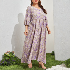 Платье размера плюс с цветочным принтом Shein