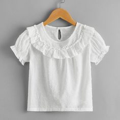 Блузка с оборкой для девочек Shein