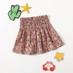 Юбка с принтом пейсли для девочек Shein