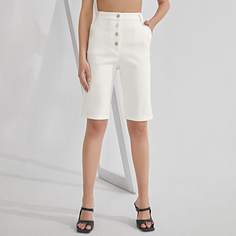 Однотонные шорты-бермуды Shein