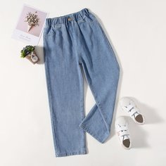 Прямые джинсы для девочек Shein