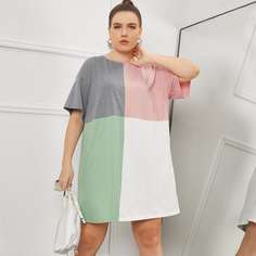 Контрастное платье размера плюс Shein