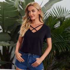 Однотонная футболка Shein