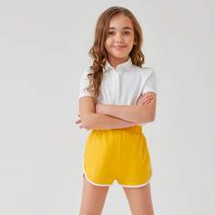 Контрастная отделка Спортивный Шорты для девочек Shein