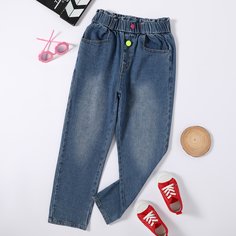 Прямые джинсы для девочек Shein