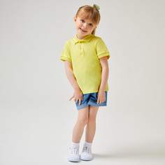 Футболка с пуговицами для девочек Shein